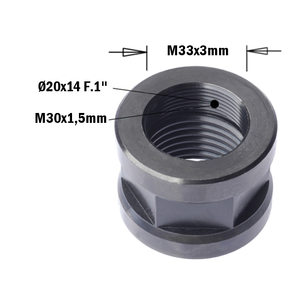 Mutter för fräsar CMT 993.020.01; d=20x14Fx1; RM