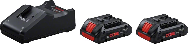 Tillbehörsset Bosch ProCORE; 18 V; 2x4,0 Ah + laddare GAL 18V-40