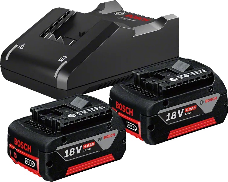 Tillbehörsset Bosch GBA; 18 V; 2x4,0 Ah + laddare GAL 18V-40