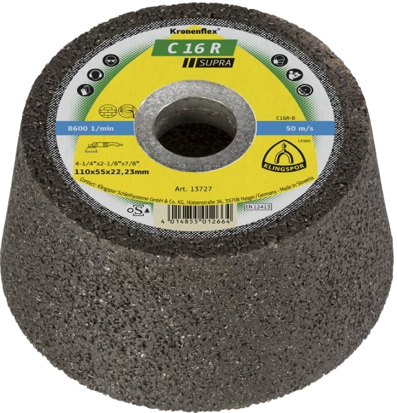 Sliphuvud Klingspor C 16 R Supra; 110x55x22,23 mm; 6 st.