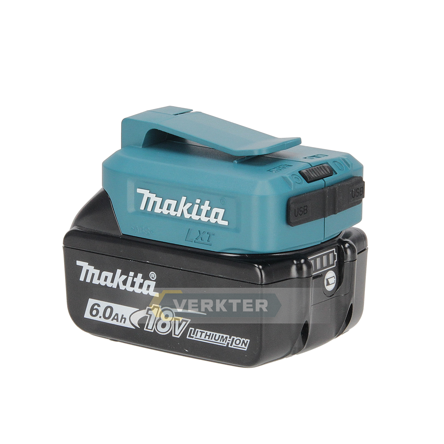 Batteriadapter Makita 18V -> USB (x2) För laddning av telefonbatterier