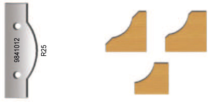 Utbytesskär till fräs Virutex 9841012; R=25; 2 st.