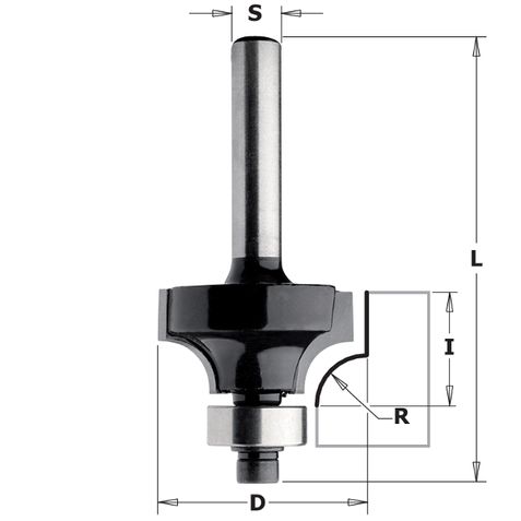 Avrundningsfräs CMT Contractor K938-167; R=2; S=8; D=16,7 mm; med kullager