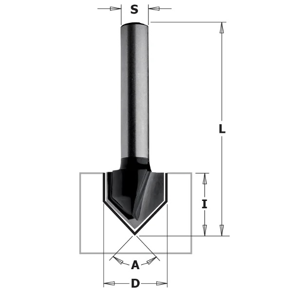 V-formad fräs CMT Contractor K915-127; S=8 mm; D=12,7 mm