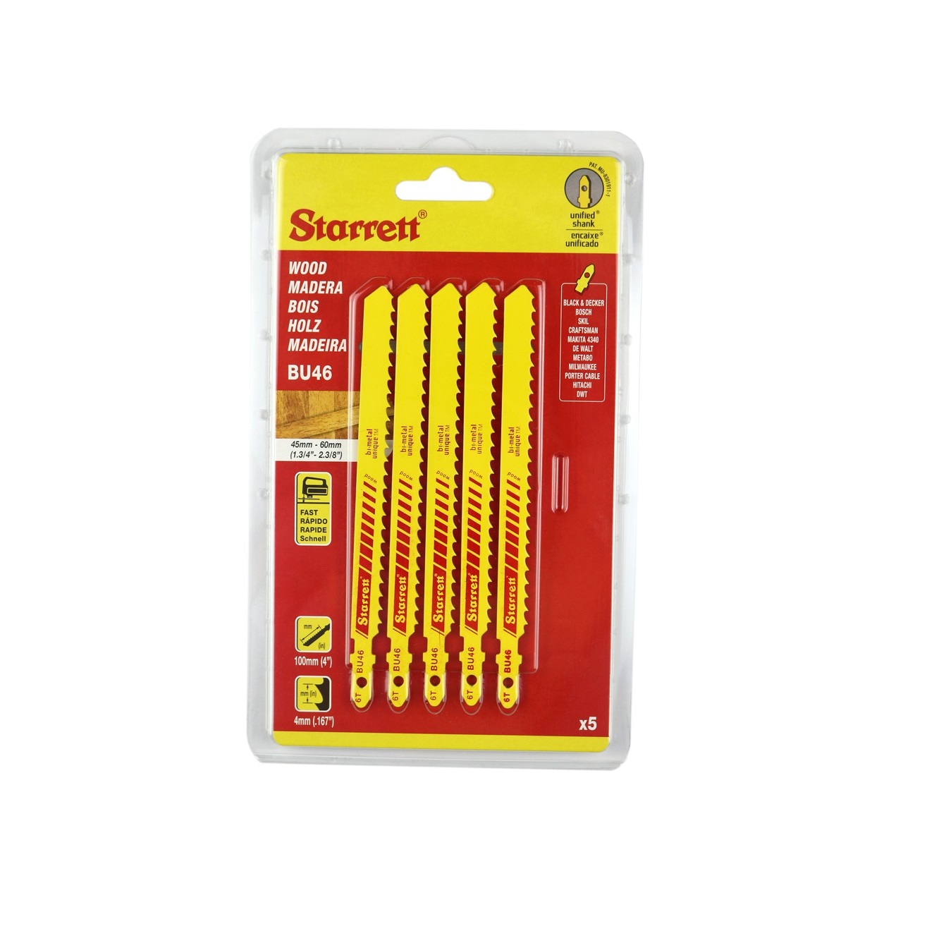 Sticksågsblad Starrett BU46; 5 st.