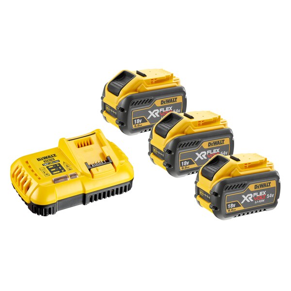 Tillbehörsset DeWalt DCB118X3; 18/54 V; 3x9,0 Ah + laddare DCB118