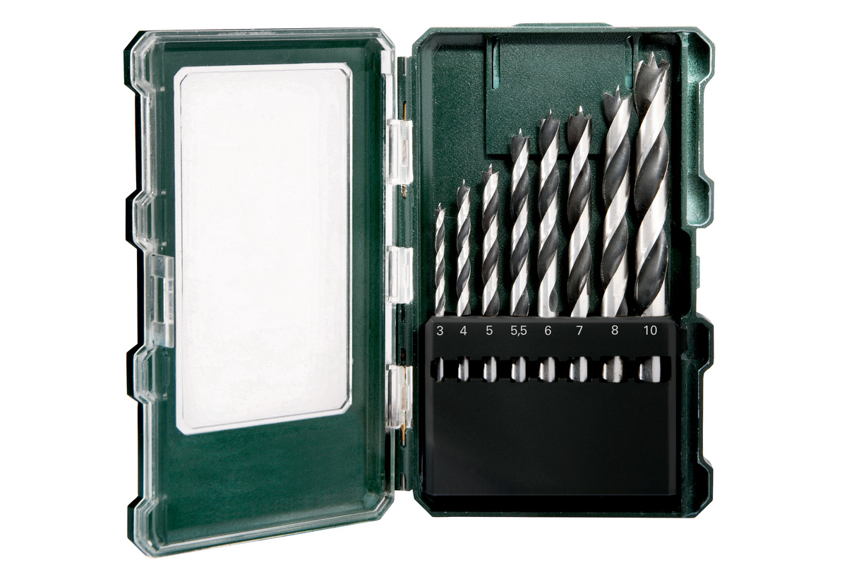 Borrsats för trä Metabo 8-elements drill set; 3-10 mm; 8 st.