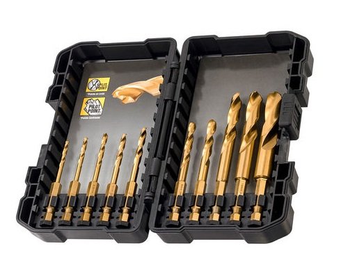 Borrsats för metall DeWalt Titanium; 3-12 mm; 10 st.