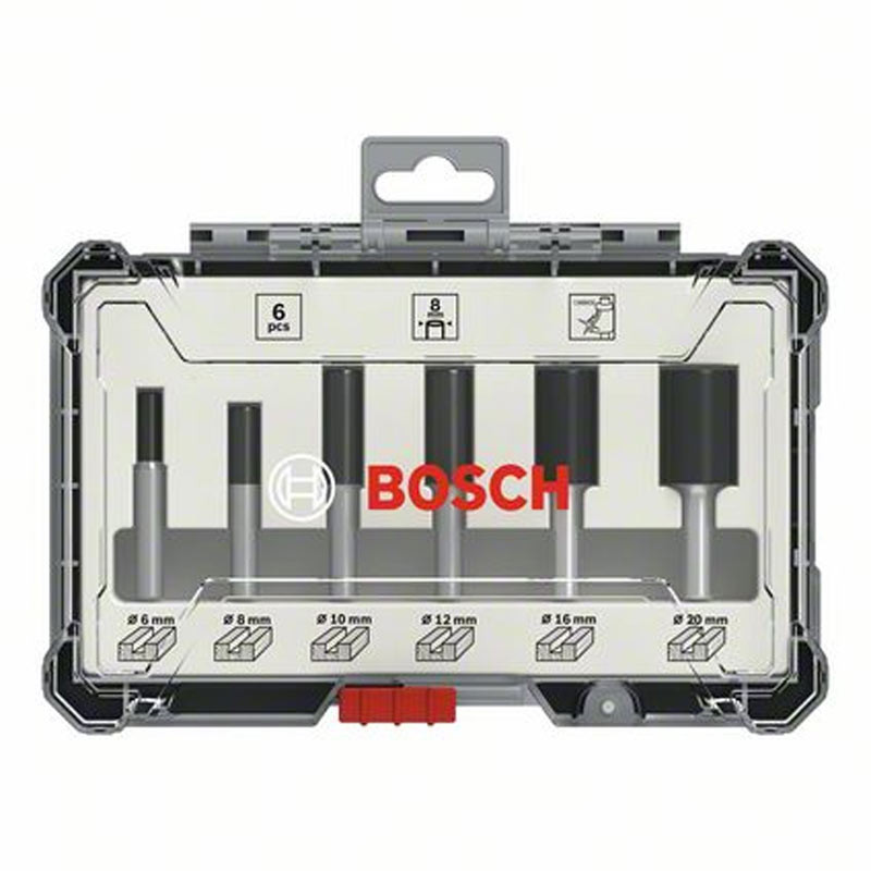 Fräs borrset Bosch Straight; 8 mm; 6 delars
