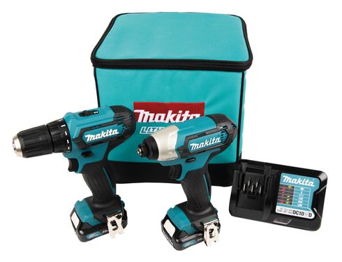 Verktygspaket Makita CLX224A (DF333D + TD110D); 12 V; 2x2,0 Ah batt.