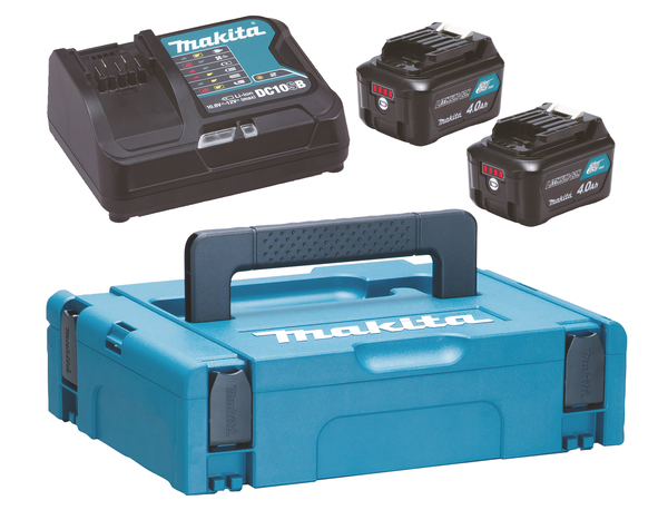 Tillbehörsset Makita 197641-2; 12 V; 2x4,0 Ah batt. + laddare DC10SB