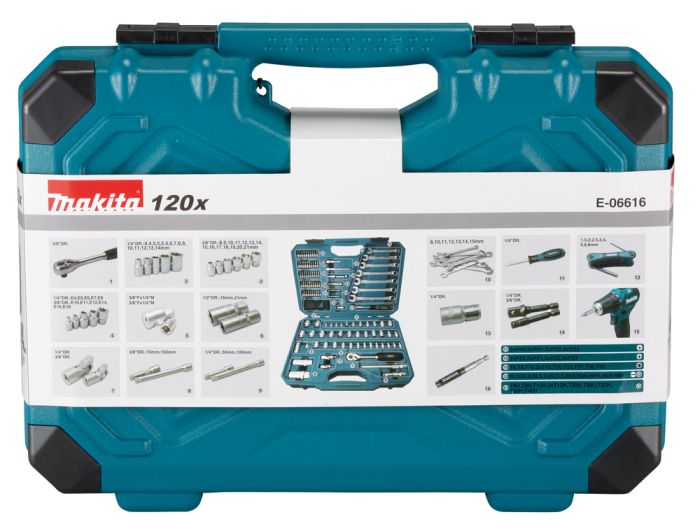 Verktygspaket Makita; 120 st.