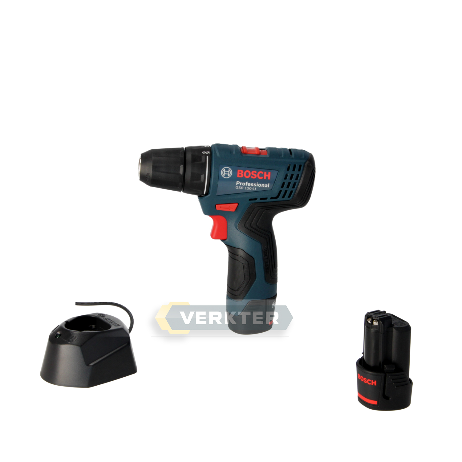 Skruvdragare/borr Bosch GSR 120-Li; 12 V; 2x2,0 Ah batt.