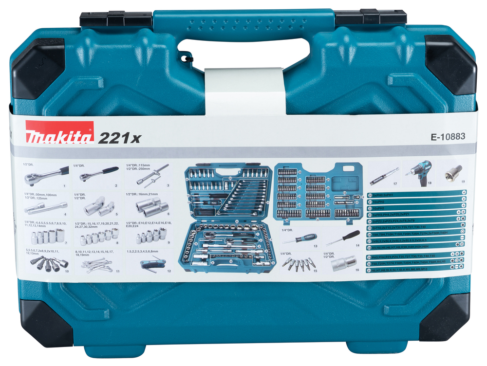 Verktygspaket Makita; 221 st.