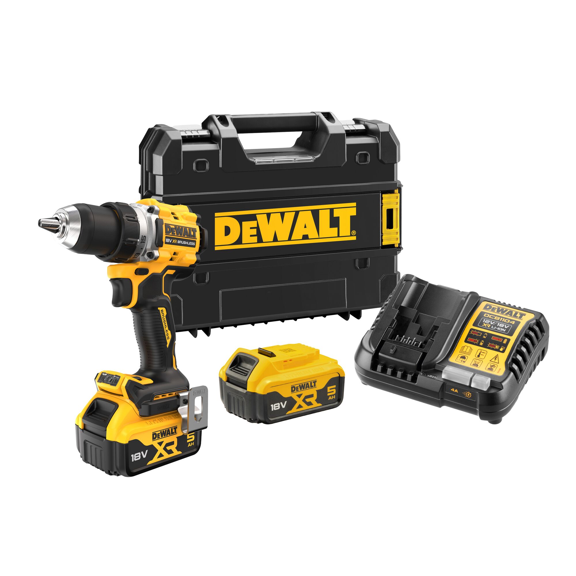 Skruvdragare/borr DeWalt DCD800P2T; 18 V; 2x5,0 Ah batt.