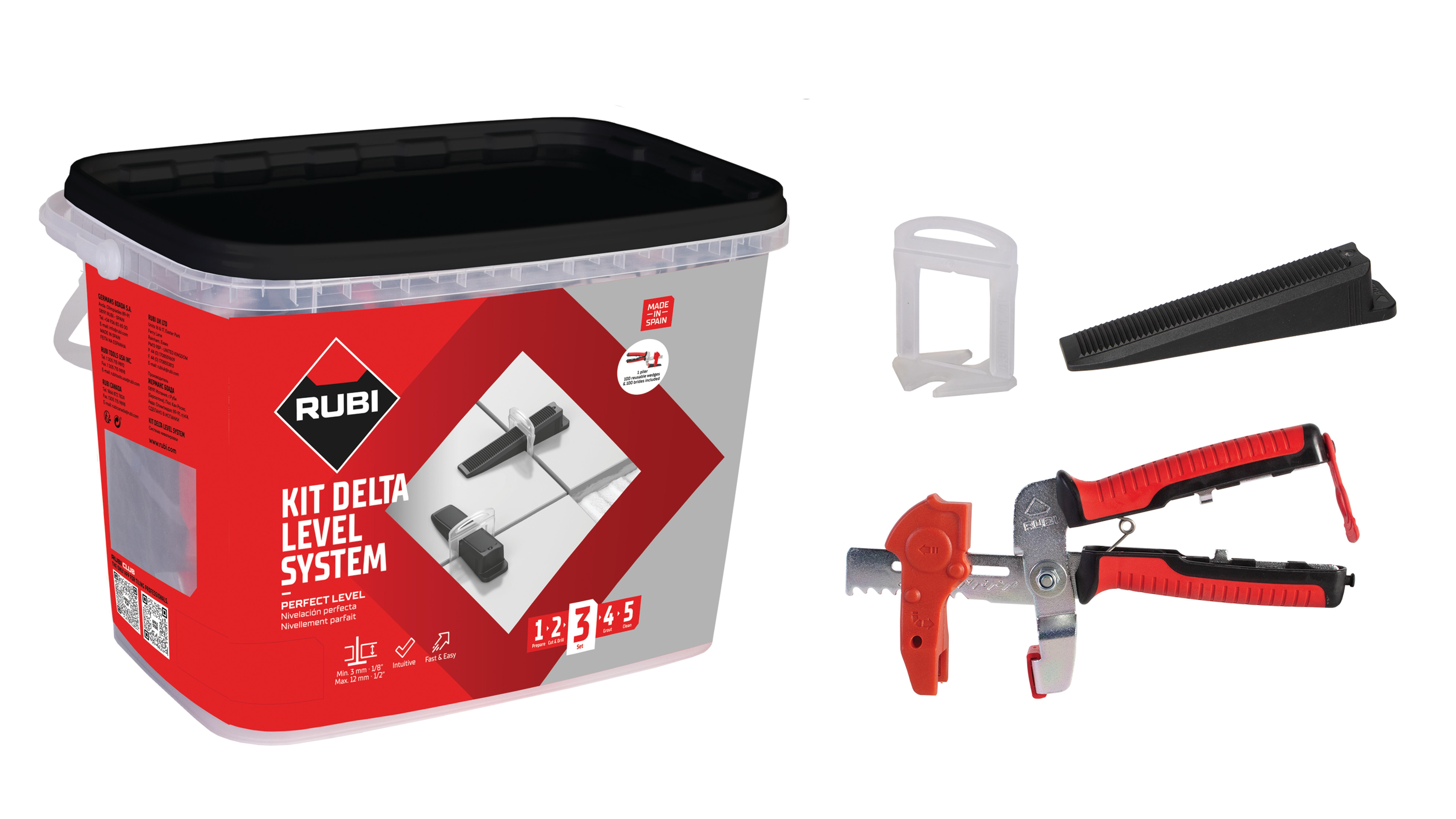 Kakelnivelleringsset Rubi DELTA LEVEL SYSTEM; 3-12 mm; 1,5 mm; 100 st.