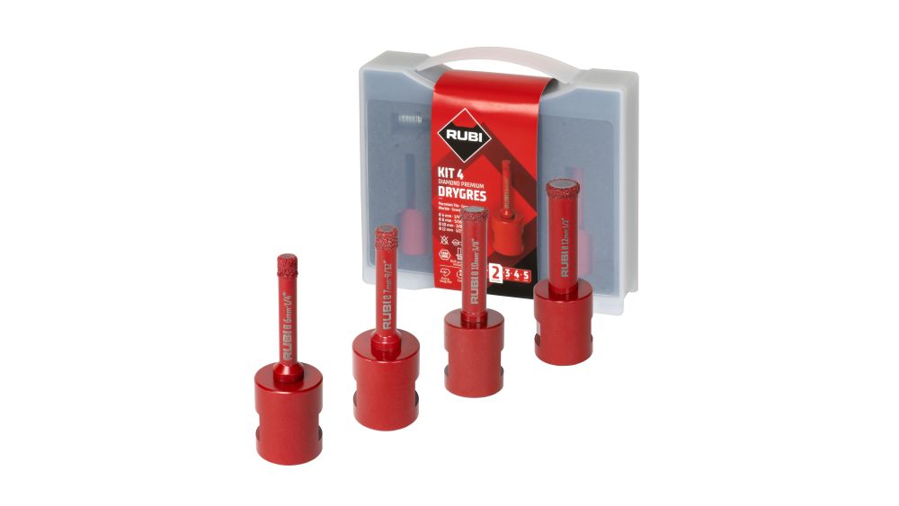 Diamant-borrkrona set Rubi DRYGRES PREMIUM MINI KIT; 4 st.
