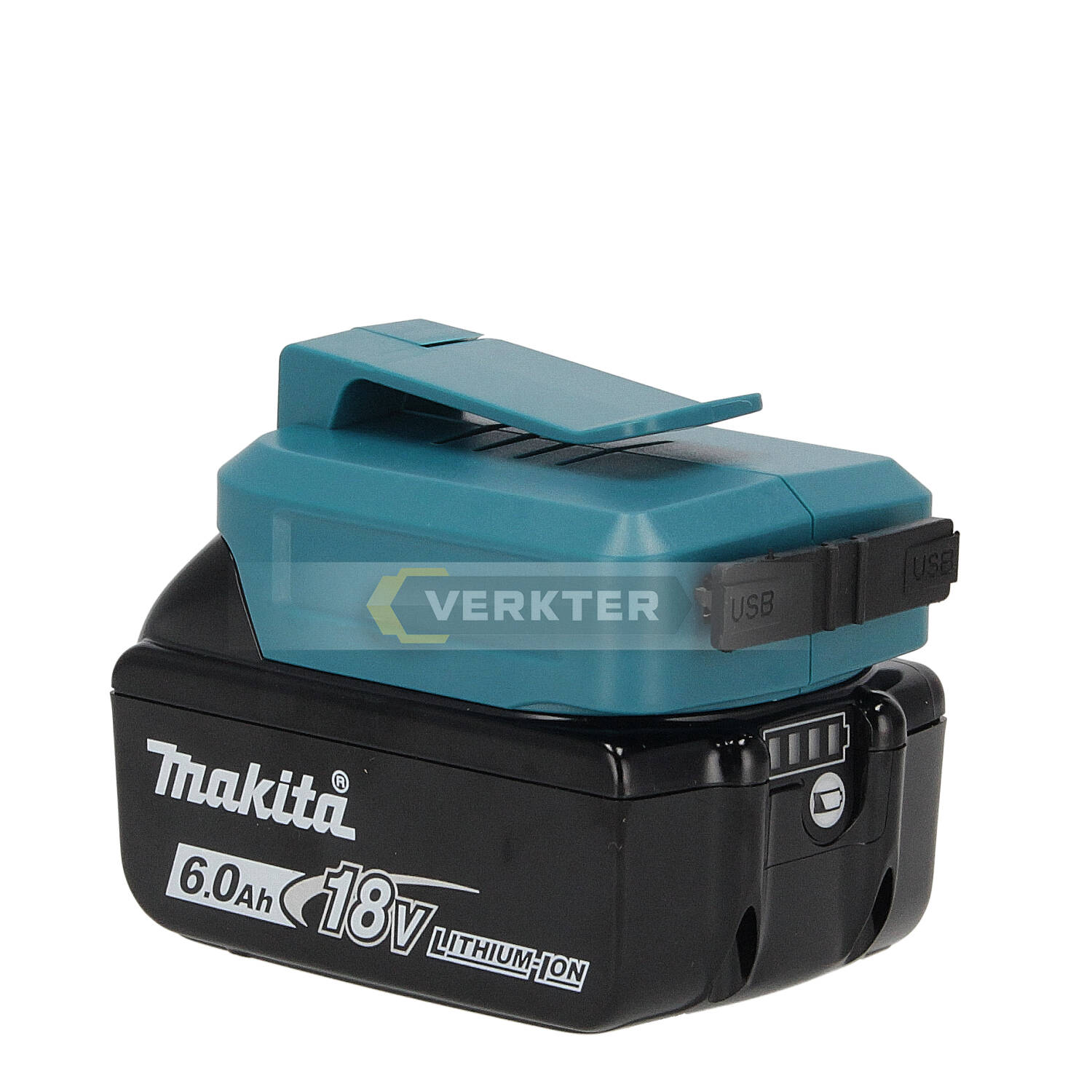 Batteriadapter Ahlio lämplig för Makita 18V -> USB (x2) För laddning av telefonbatterier