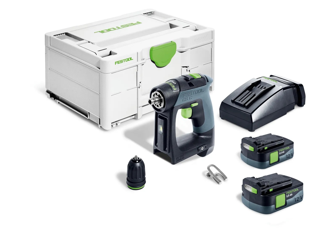Skruvdragare/borr Festool CXS 12 2,5-Plus 10,8 V; 2x2,5 Ah batt.
