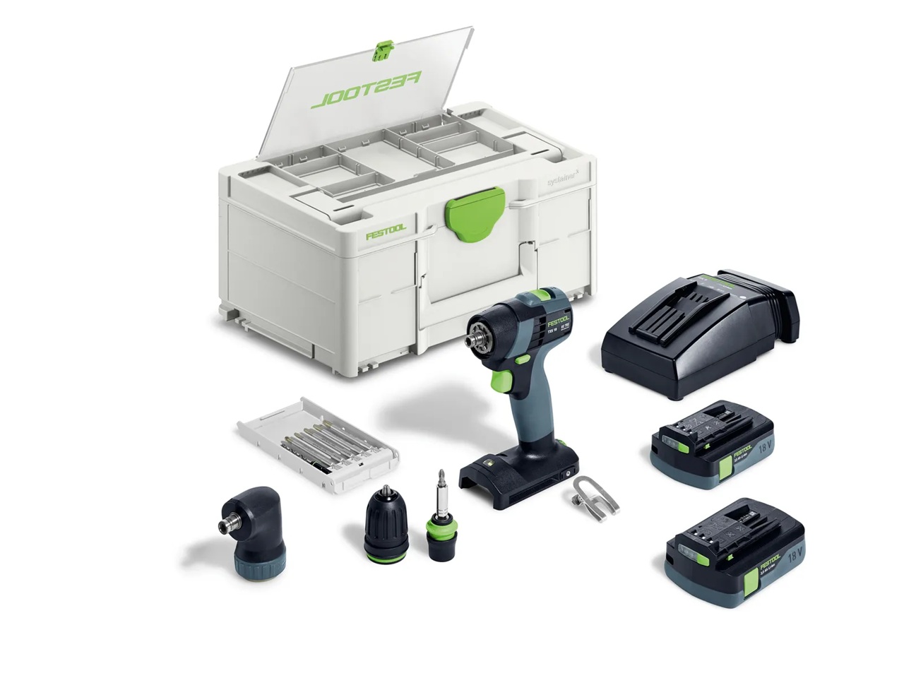 Skruvdragare/borr Festool TXS 18 C 3,0-Set 18 V; 2x3,0 Ah batt.