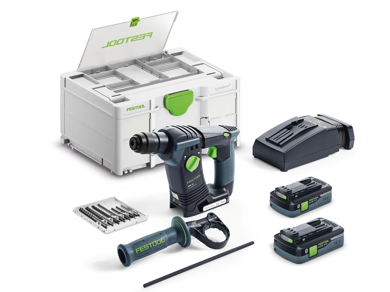 Batteridriven borrhammare Festool BHC 18 HPC 4,0 I-Plus;  18 V; 2x4,0 Ah  batt.