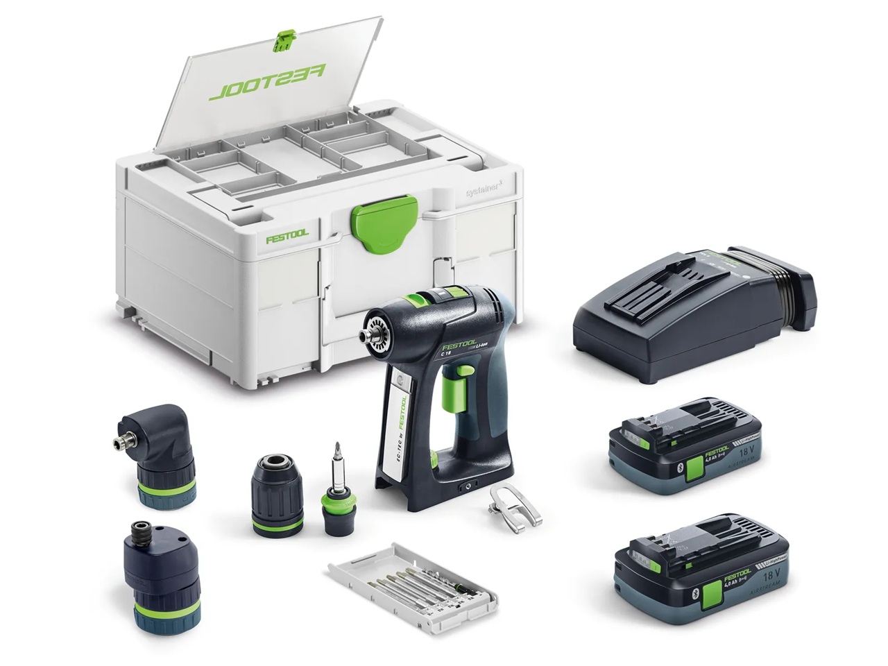 Skruvdragare/borr Festool C 18 HPC 4,0 I-Set;  18 V; 2x4,0 Ah akum batt.