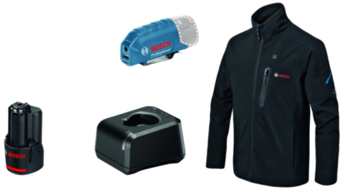 Uppvärmd jacka Bosch GHJ 12; M; 18 V; 1x2,0 Ah + usb adapter GAA 12V-21