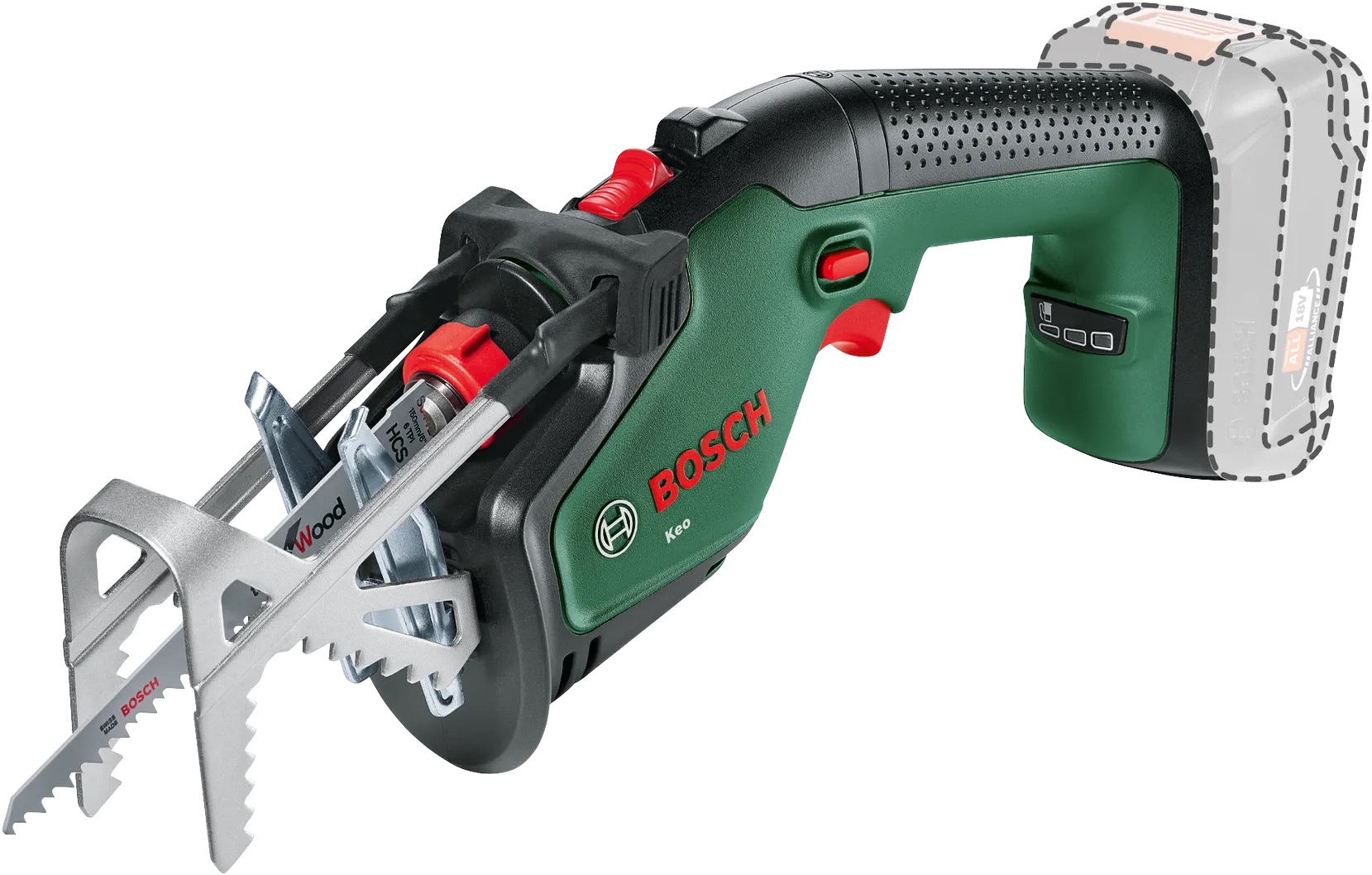 Batteridriven tigersåg Bosch Keo; 18 V (utan batteri och laddare)