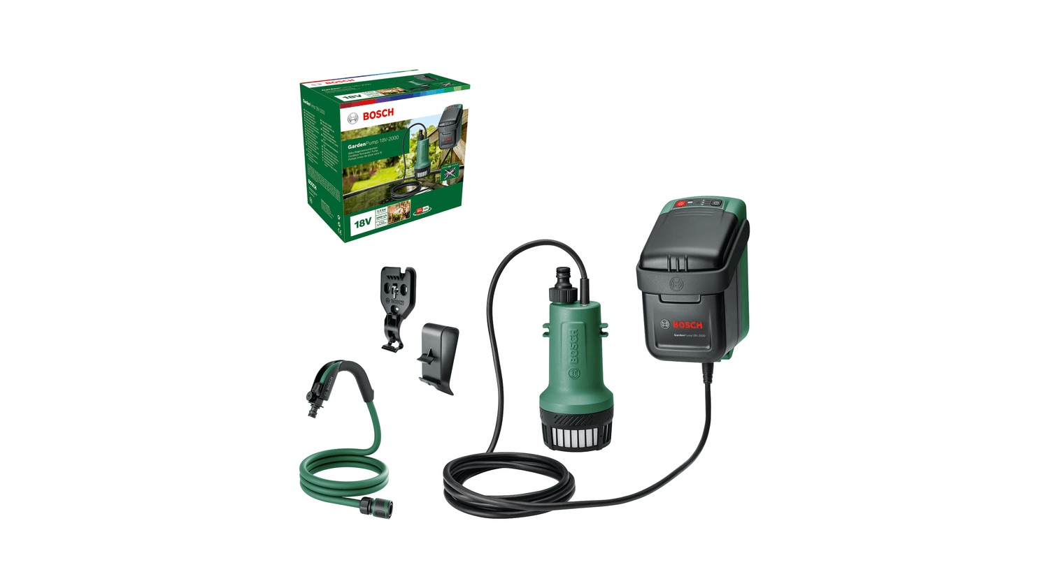 Vattenpump Bosch GardenPump 18V-2000 Solo; 18 V (utan batteri och laddare)