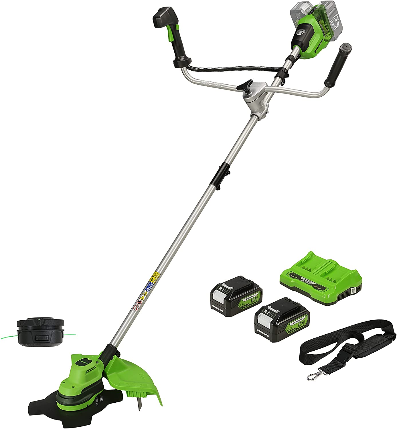Trimmer Greenworks GD24X2BCBK4x; 2x24 V; 2x4,0 Ah batt.