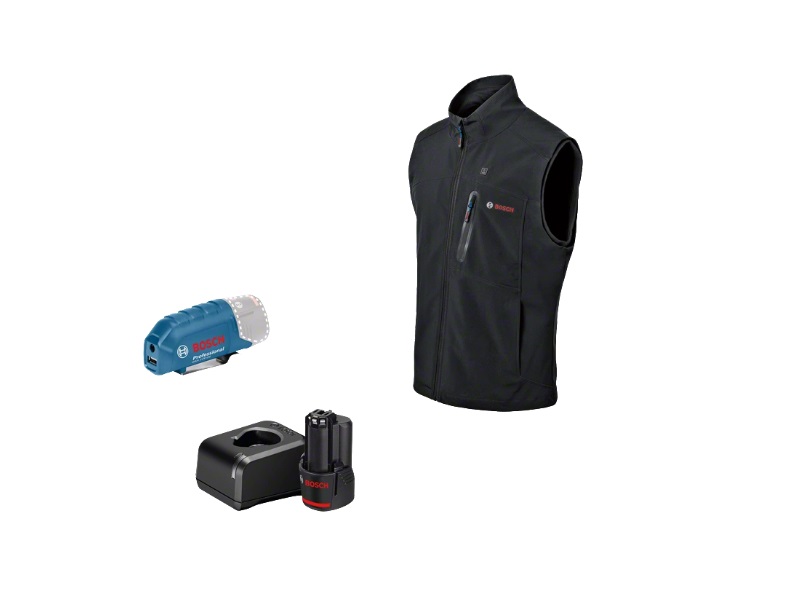 Värmeväst Bosch GHV 12; XL; 12 V; 1x2,0 Ah + usb adapter GAA 12V-21