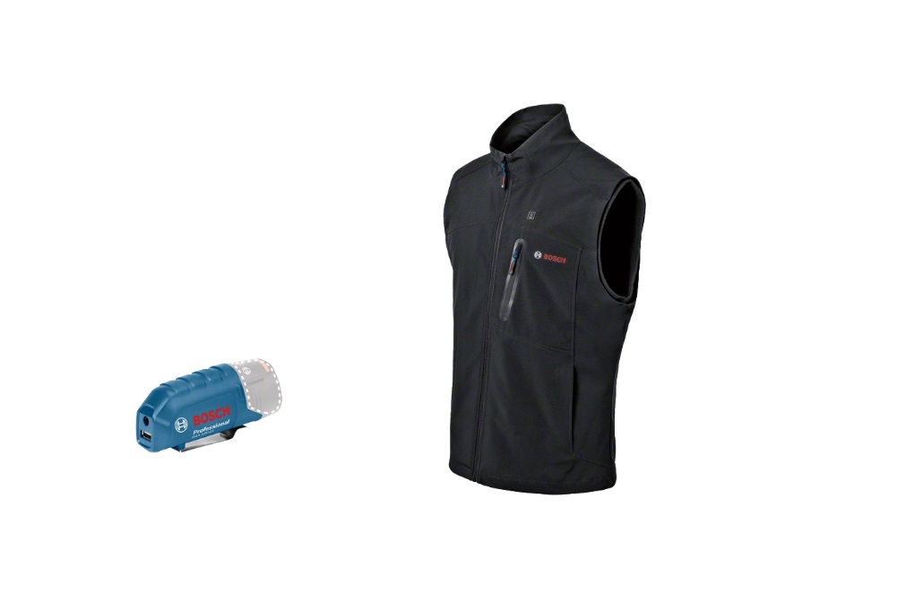 Värmeväst Bosch GHV 12; 2XL; 12 V + usb adapter GAA 12V-21 (utan batteri och laddare)