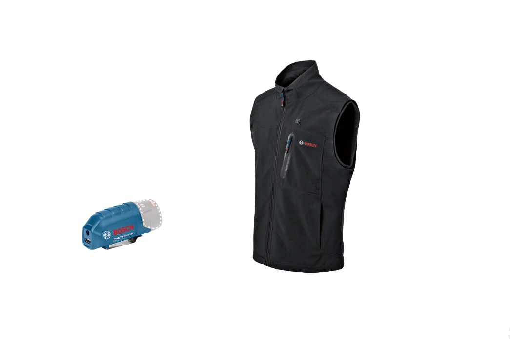 Värmeväst Bosch GHV 12; S; 12 V + usb adapter GAA 12V-21 (utan batteri och laddare)