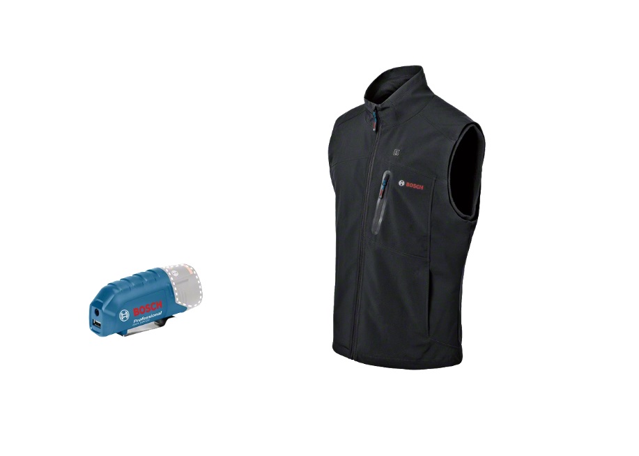 Värmeväst Bosch GHV 12; XL; 12 V + usb adapter GAA 12V-21 (utan batteri och laddare)