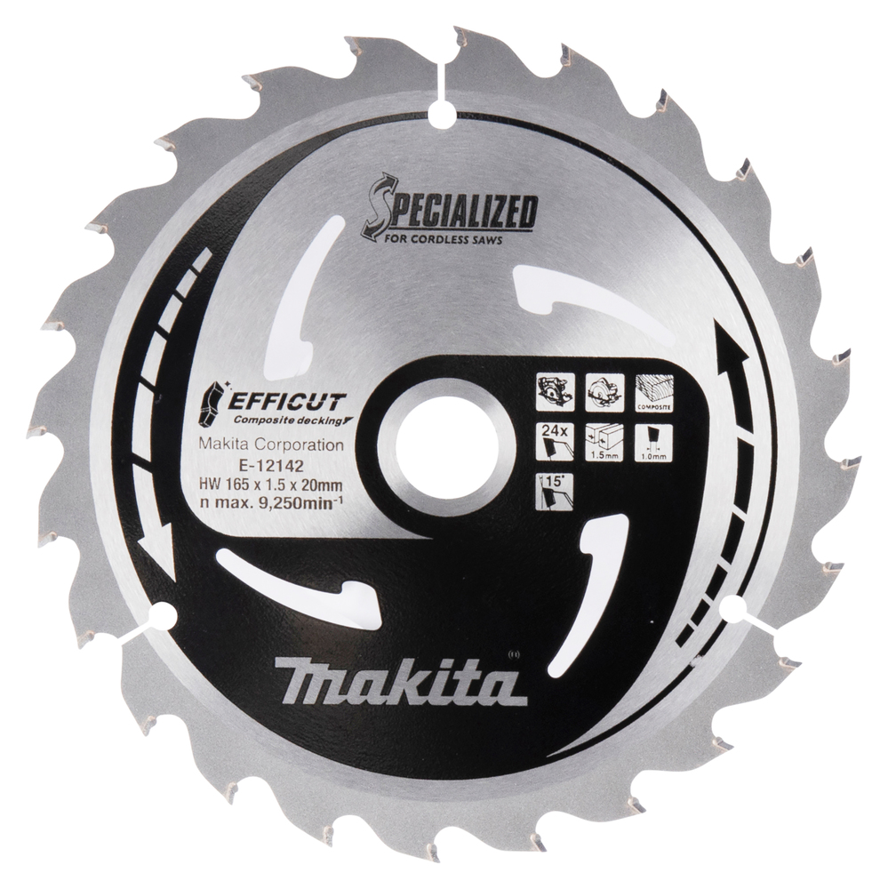 Sågklinga Makita E-12142 TCT; 165x1,5x20 mm; T24; 15°