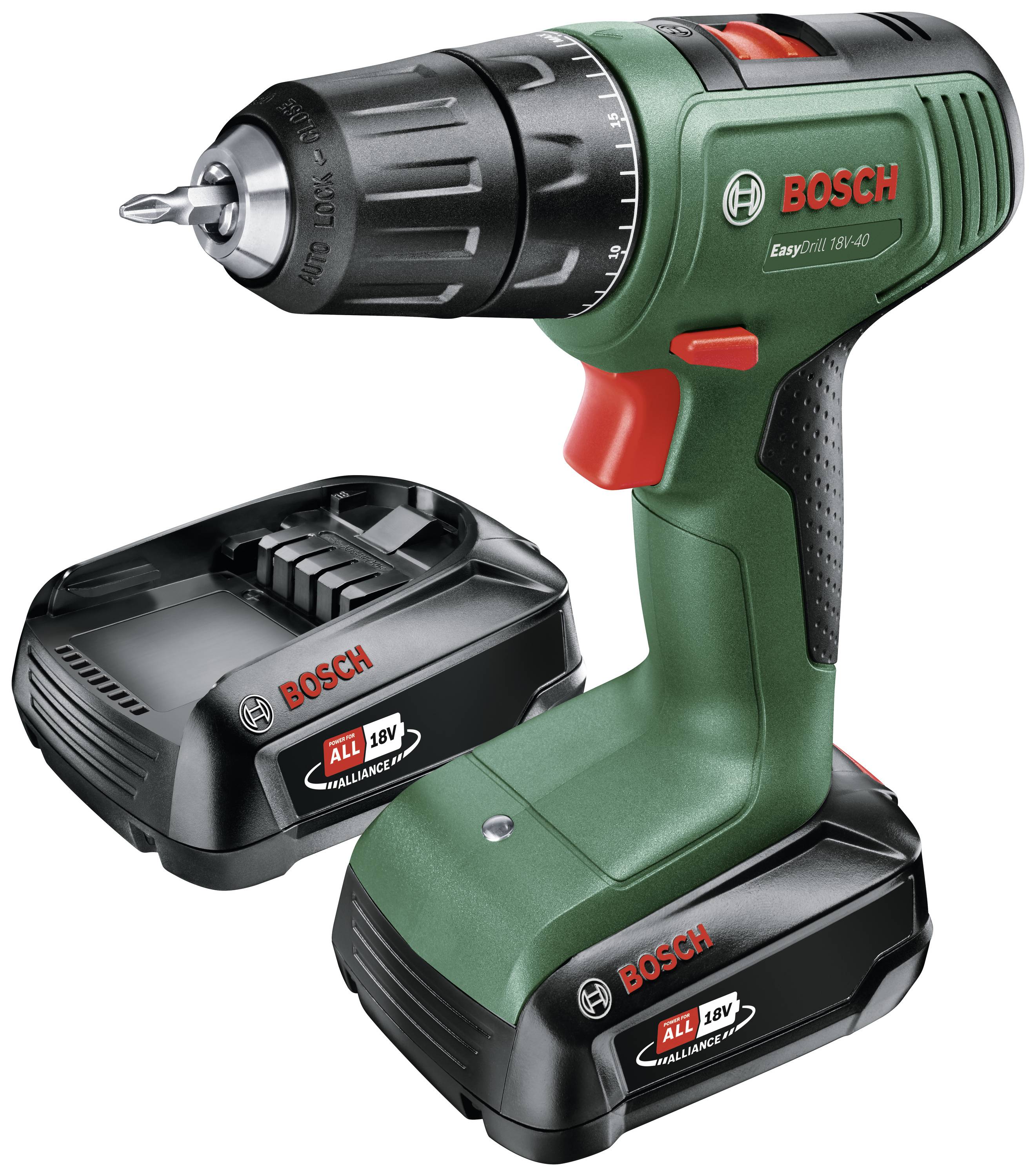 Skruvdragare/borr Bosch EasyDrill 18V-40; 18 V; 2x2,0 Ah batt.