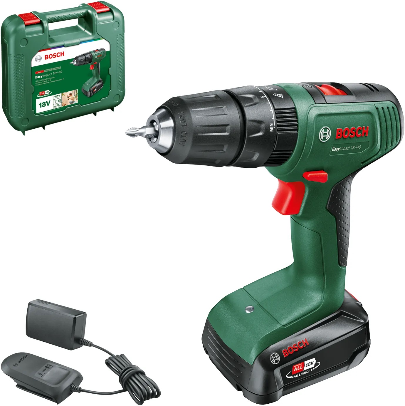 Slagborr Bosch EasyImpact 18V-40; 18 V; 1x1,5 Ah batt.