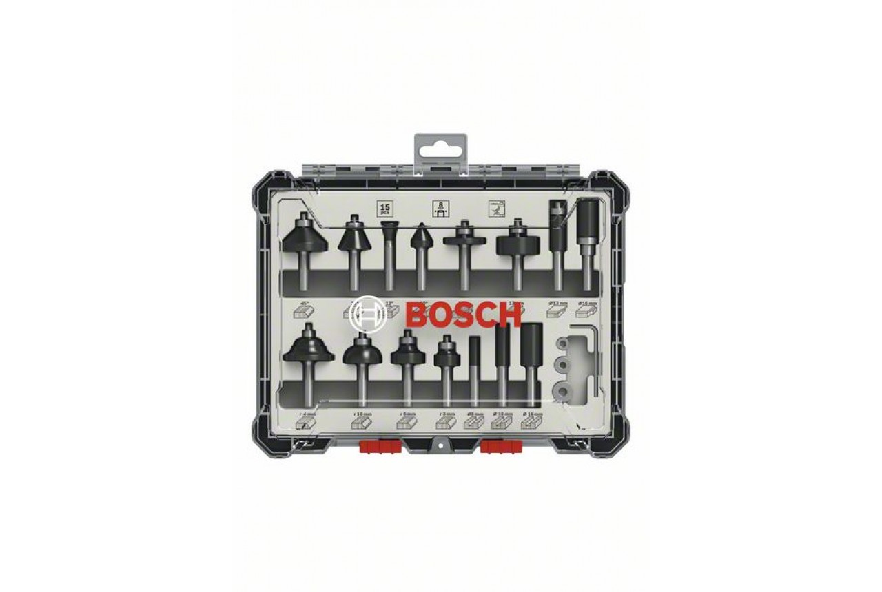Fräs borrset Bosch; 8 mm; 15 st.