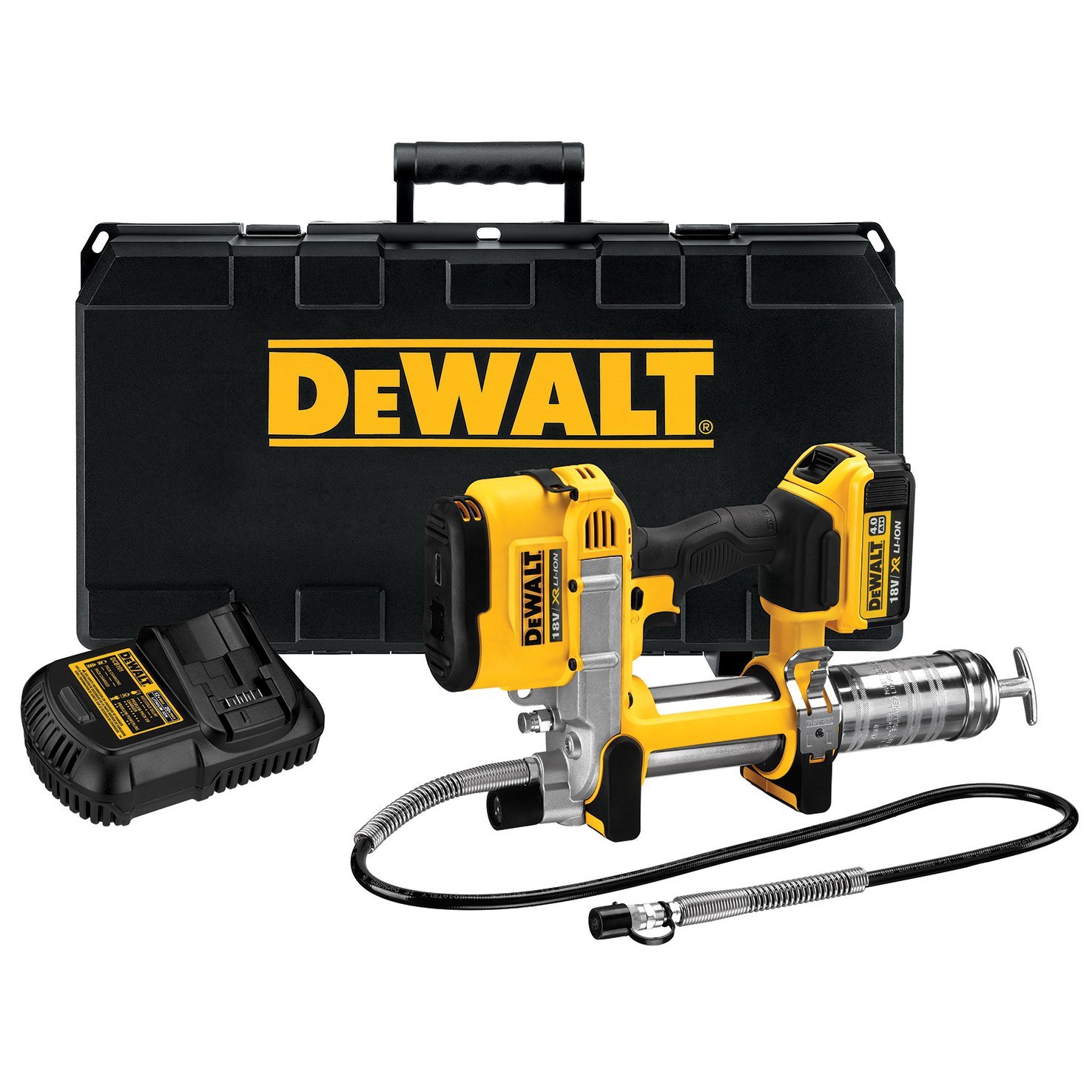 Sladdlös smörjspruta DeWalt DCGG571M1-QW; 18 V; 1x4,0 Ah batt.