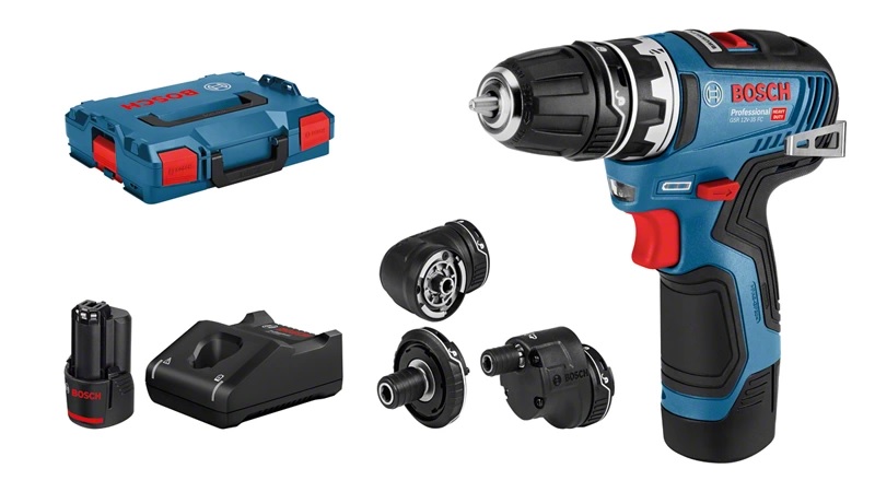 Skruvdragare/borr Bosch GSR 12V-35 FC; 12 V; 2x3,0 Ah batt.