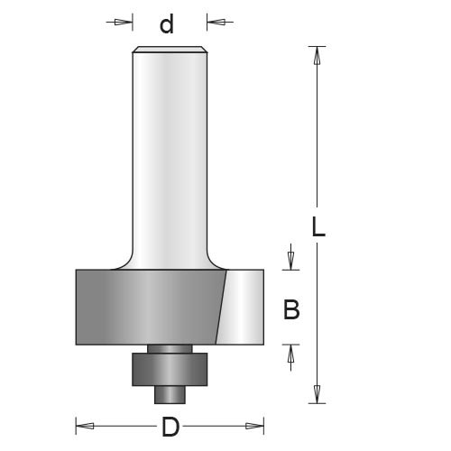 Falsfräs Hikoki 754098; d=8 mm; D=31,7 mm; med kullager