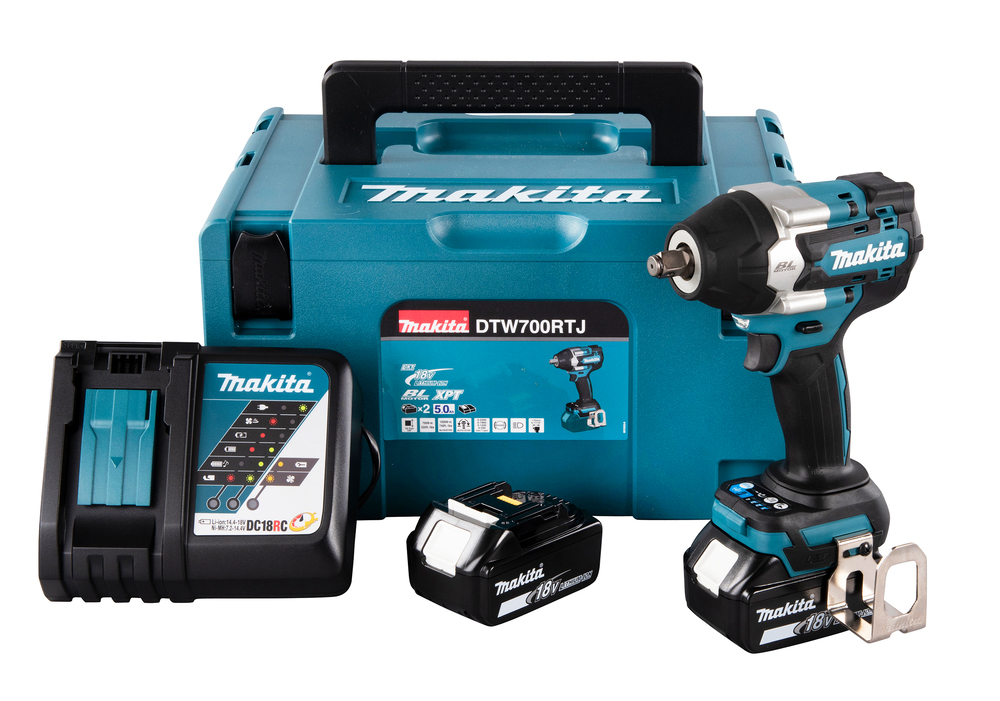 Slagmutterdragare Makita DTW700RTJ; 18 V; 2x5,0 Ah