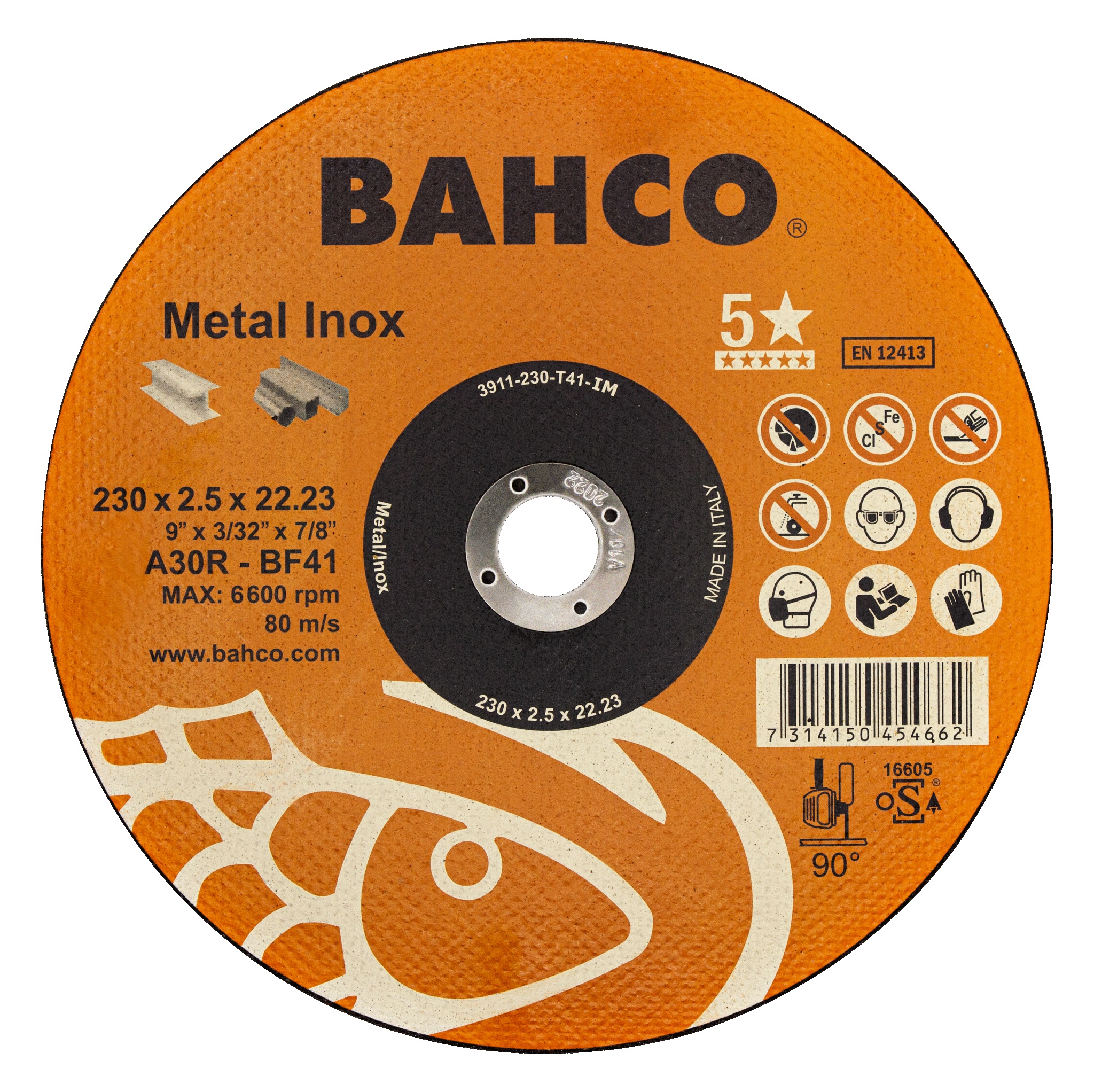 Kapskiva Bahco Metal Inox; 230x2,5 mm