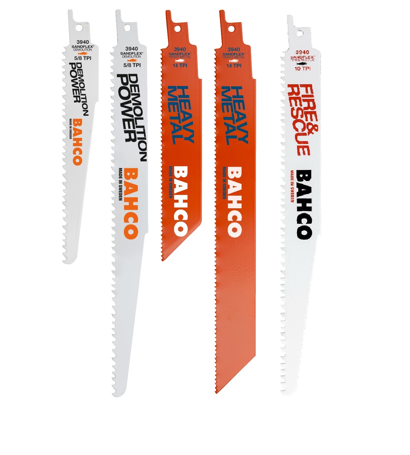 Tigersågsbladsats Bahco 3940-HDD-SET-5P; 5 st.