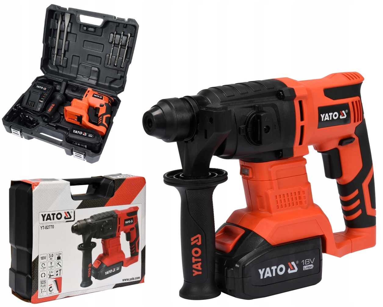 Borrhammare Yato YT-82770; 2,0 J; SDS-plus; 18 V; 1x3,0 Ah batt.