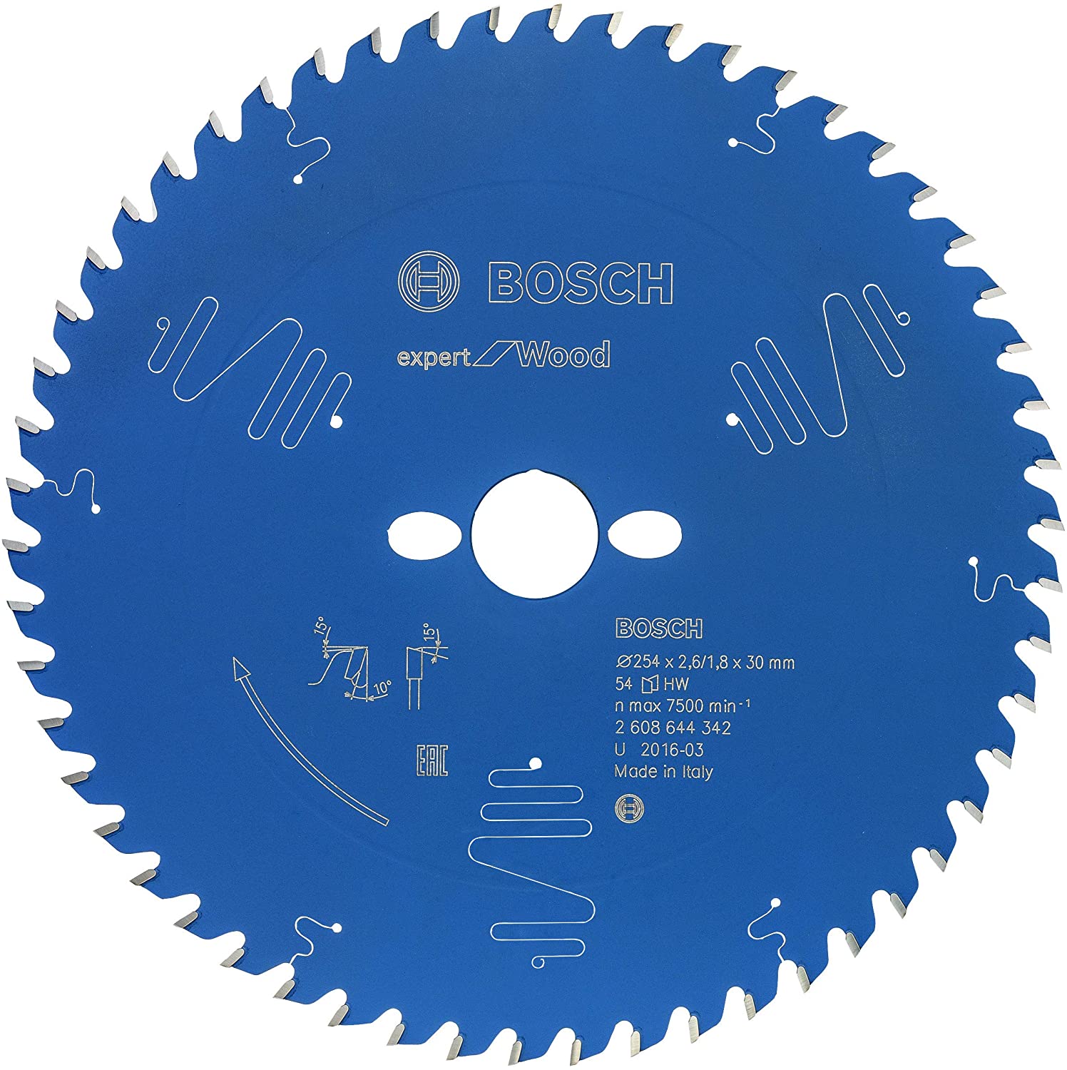 Sågklinga för trä Bosch Expert for Wood; 254x30 mm; Z54