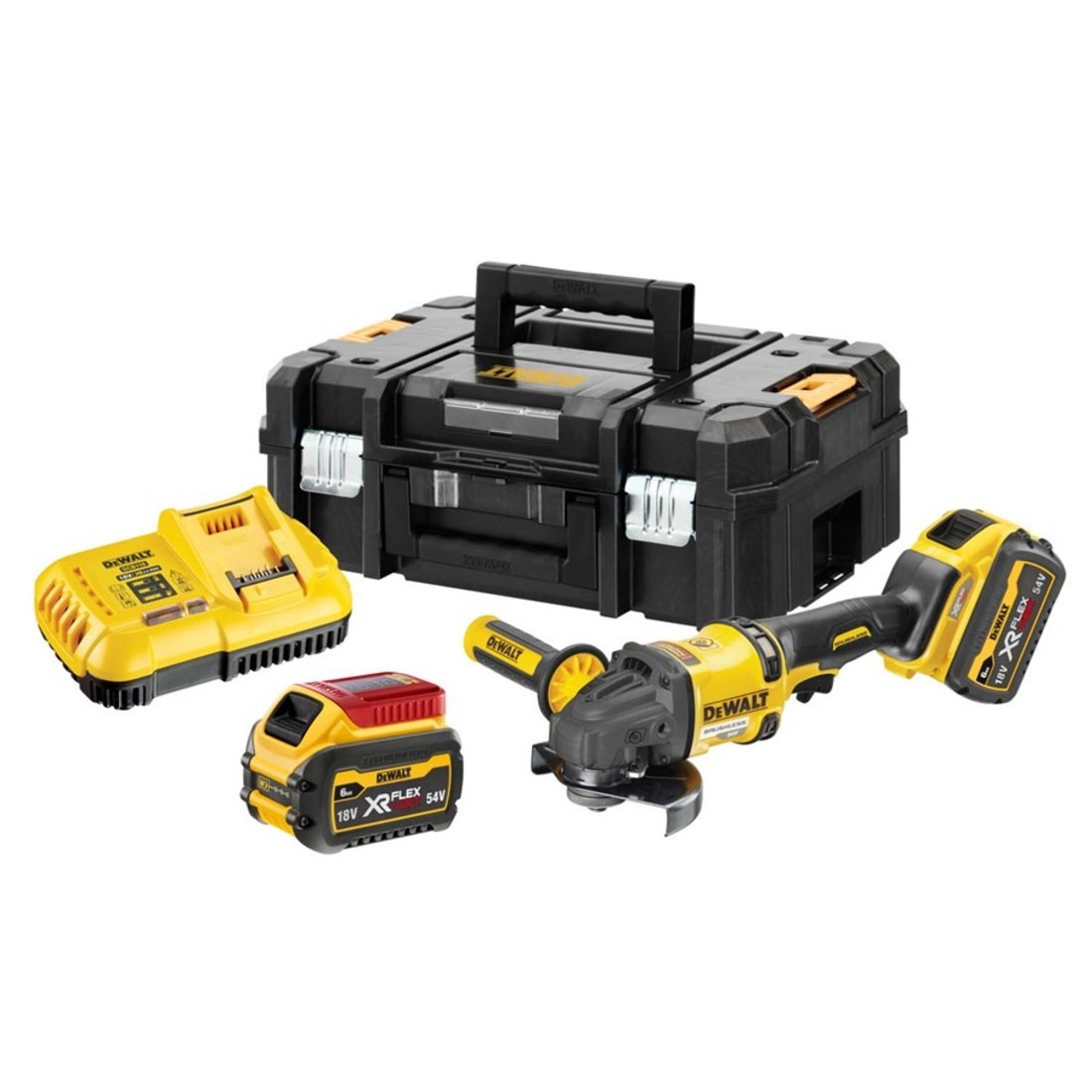 Vinkelslip DeWalt DCG418T2-QW; 54 V; 2x6,0 Ah batt.