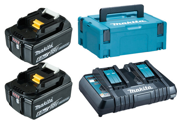 Tillbehörsset Makita PowerPack; 18 V; 2x6,0 Ah batt. + laddare