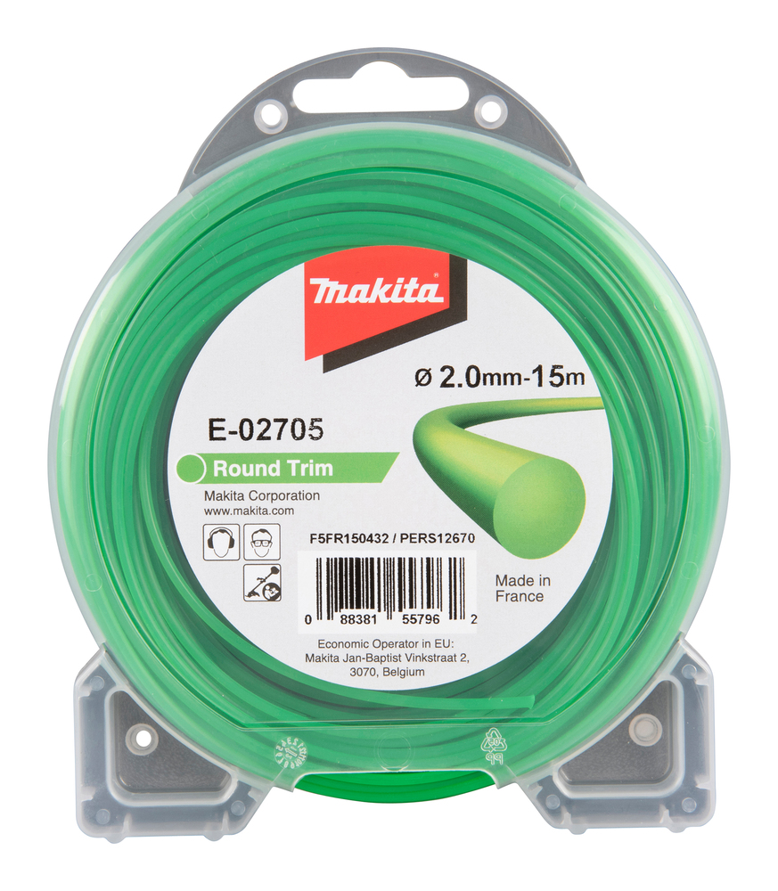 Trimmertråd Makita 2,0 mm/15 m; (rund)