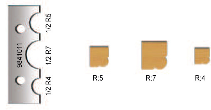 Utbytesskär till fräs Virutex 9841011; R=4/5/7; 2 st.